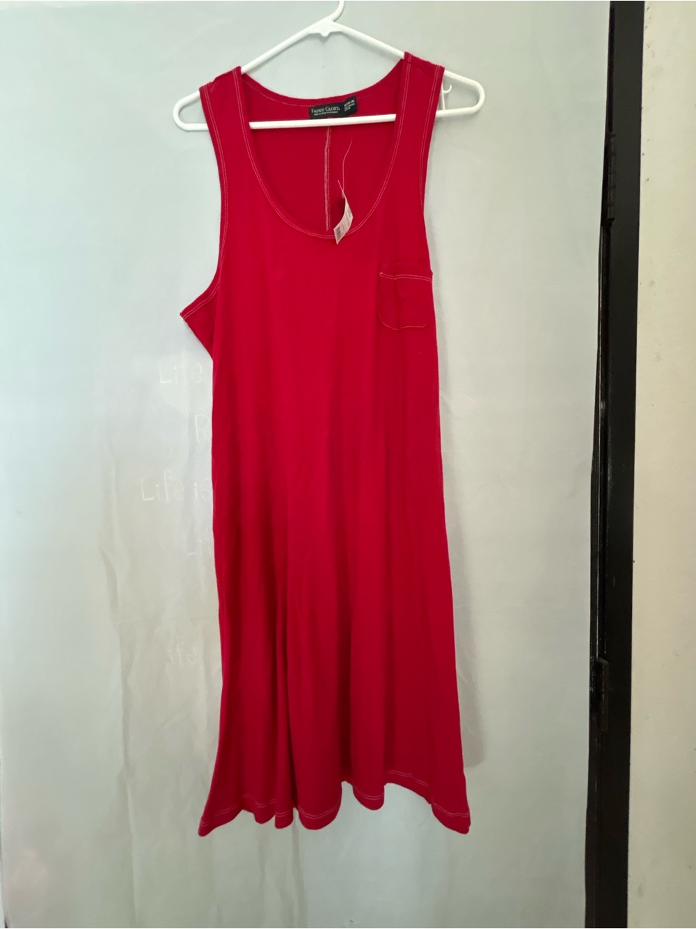 Faded Glory Red Sleeveless Tank Dress Sz XL/16-18 NWWT 100% Cotton